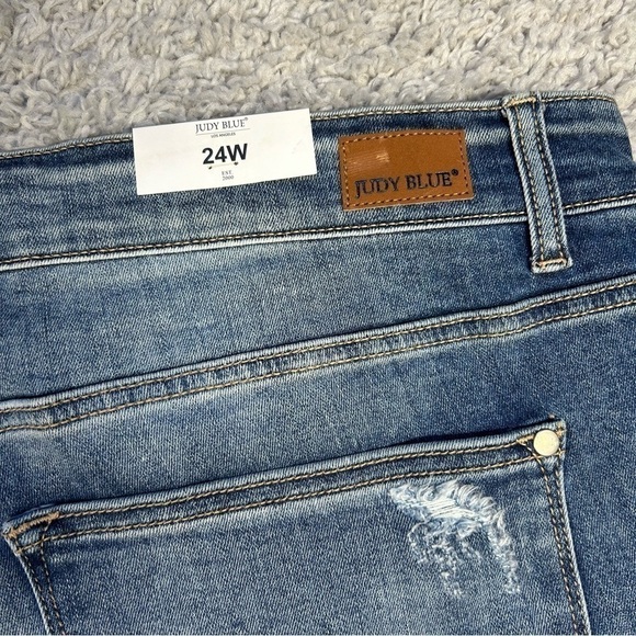 Judy Blue Jeans Womens 24W Boyfriend Fit Mid Rise Regular Wash Fade JB82193MD - Picture 4 of 5